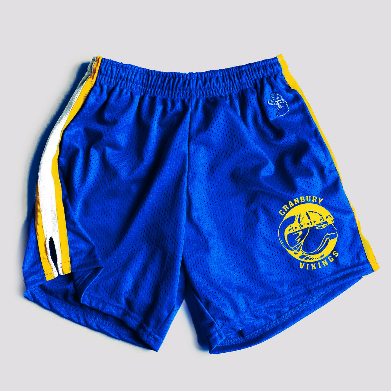 Adult Royal Blue Mesh W/ Yellow, White, Yellow Knit Stripe